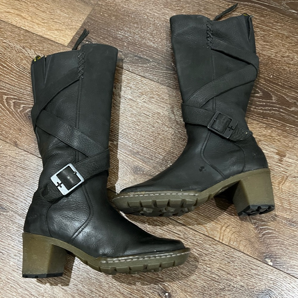 Dr martens heel boots Women's Black Leather size 6 - Picture 3 of 12